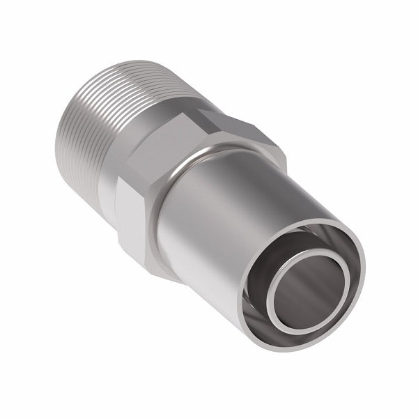 FC9846-0606-333 Aeroquip by Danfoss | Male Pipe PTFE Crimp Fitting | FC Series | Complete Fitting | -06 Male Pipe x -06 Hose Barb | Stainless Steel