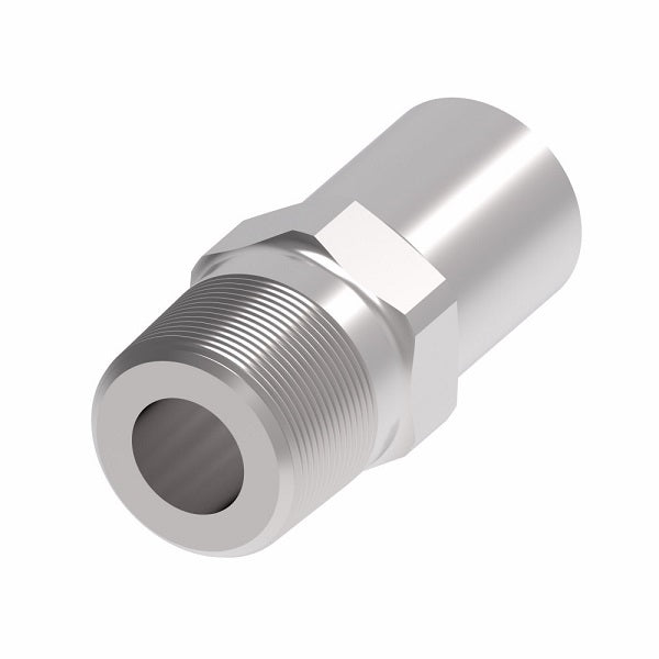 FC9846-0404S Aeroquip by Danfoss | Male Pipe PTFE Crimp Fitting | FC Series | Complete Fitting | -04 Male Pipe x -04 Hose Barb | Steel