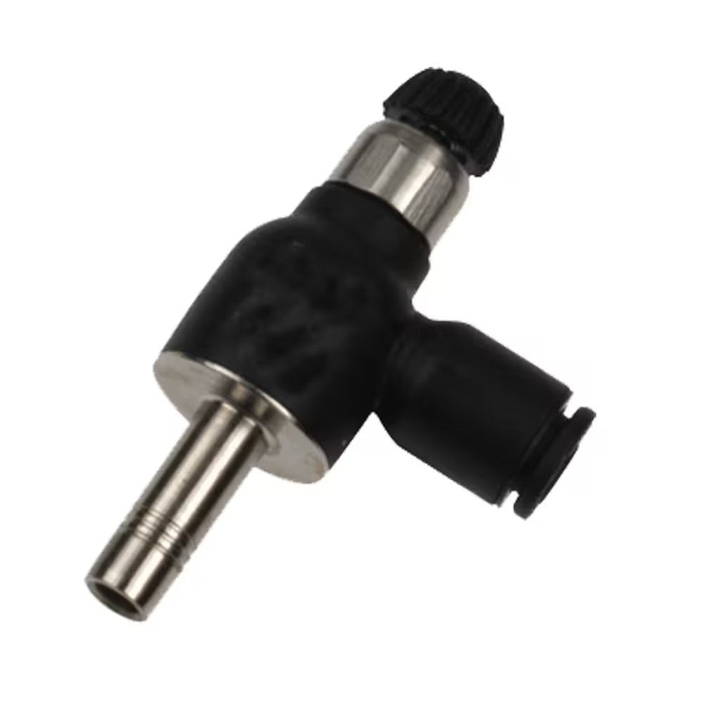 FCCSP731-6M by Parker | Plug-In Out Flow Controls | 6 mm Push-to-Connect x 6 mm Plug-In Stand Pipe | 58 mm Length | 90° Elbow | Glass-Reinforced Nylon | Pack of 10