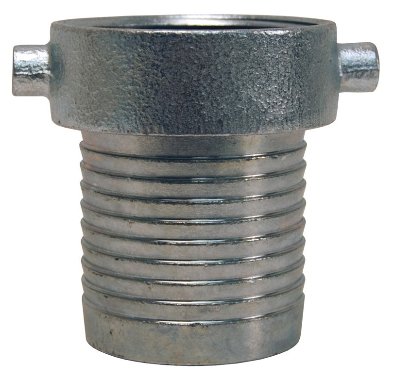 FCSM250 by Dixon Valve | King Short Shank Suction Hose Coupling | Female Fitting | 2-1/2" Female NPSM x 2-1/2" Hose ID | Plated Steel Shank | Plated Iron Nut