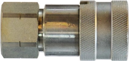 FF1234F by Midland | Hydraulic Quick Disconnect | Flush Face ISO Female Pipe Coupler | 1/2" Body Size | 3/4" Female NPT | Steel