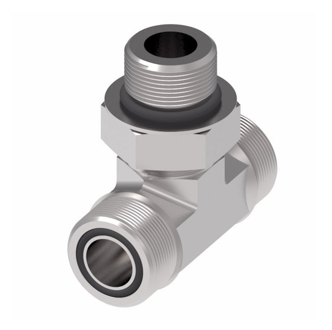 FF1861T0808S Aeroquip by Danfoss | ORS/ORS/SAE O-Ring Boss (adj.) Branch Tee Adapter | -08 Male O-Ring Face Seal x -08 Male O-Ring Face Seal x -08 Male SAE O-Ring Boss | Steel