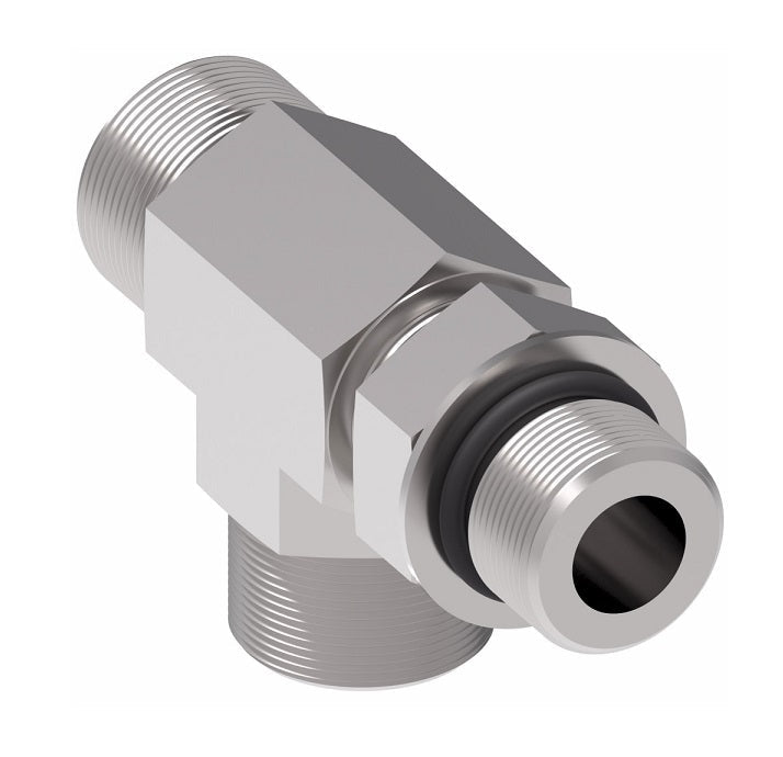 FF1865T1220S Aeroquip by Danfoss | ORS/ORS/SAE O-Ring Boss (adj.) Run Tee Adapter | -12 Male O-Ring Face Seal x -12 Male O-Ring Face Seal x -20 Male SAE O-Ring Boss | Steel