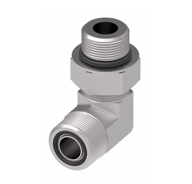 FF1868T0810S Aeroquip by Danfoss | ORS/SAE O-Ring Boss (adj.) 90° Elbow Adapter | -08 Male O-Ring Face Seal x -10 Male SAE O-Ring Boss | Steel