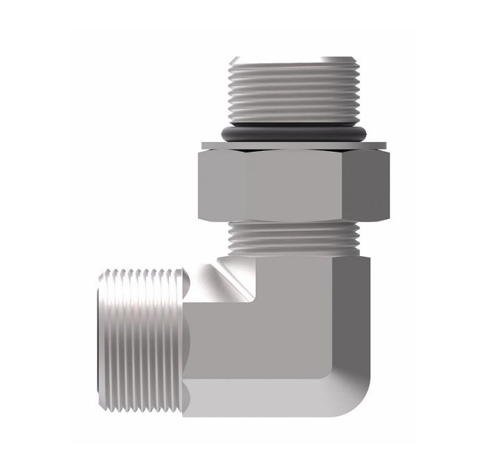 FF1868T1620-213 Aeroquip by Danfoss | ORS/SAE O-Ring Boss (adj.) 90° Elbow Adapter | -16 Male O-Ring Face Seal x -20 Male SAE O-Ring Boss | Viton O-Ring | Steel