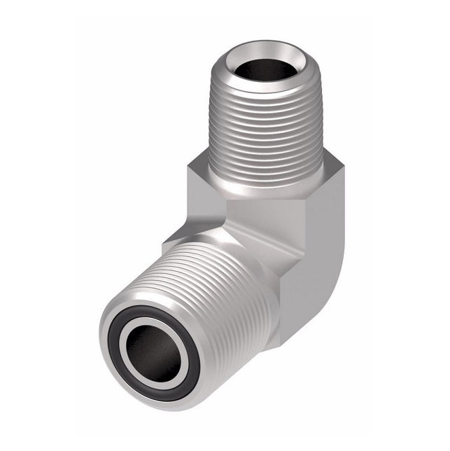 FF2032T1616S Aeroquip by Danfoss | ORS/Male NPTF 90° Elbow Adapter | -16 Male O-Ring Face Seal x -16 Male NPTF | Steel