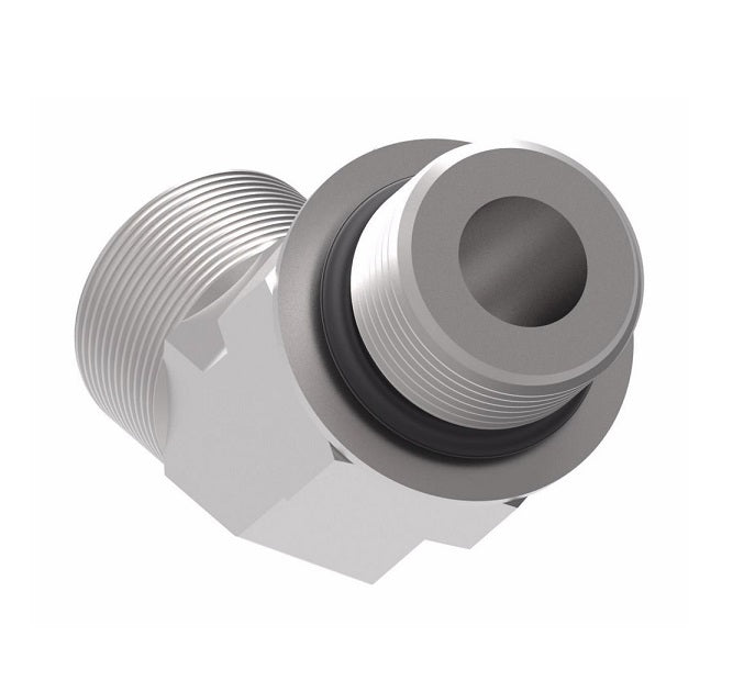 FF2068T0604S Aeroquip by Danfoss | ORS/SAE O-Ring Boss (adj.) 45° Elbow Adapter | -06 Male O-Ring Face Seal x -04 Male SAE O-Ring Boss | Steel