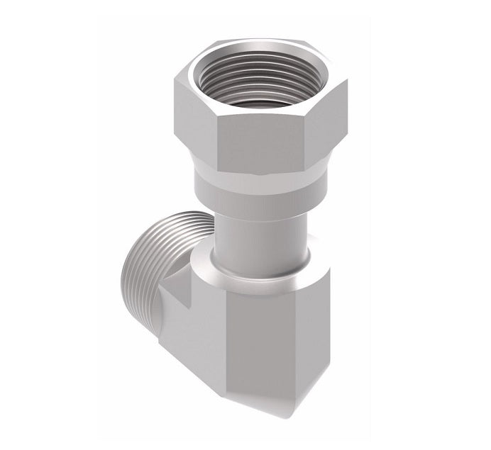 FF2098T2424S Aeroquip by Danfoss | ORS Male/ORS Female 90° Elbow Adapter | -24 Male O-Ring Face Seal x -24 Female O-Ring Face Seal | Steel