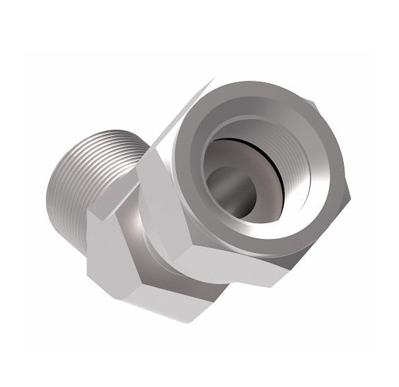 FF2133T1010S Aeroquip by Danfoss | ORS Male/ORS Female 45° Elbow Adapter | -10 Male O-Ring Face Seal x -10 Female O-Ring Face Seal | Steel