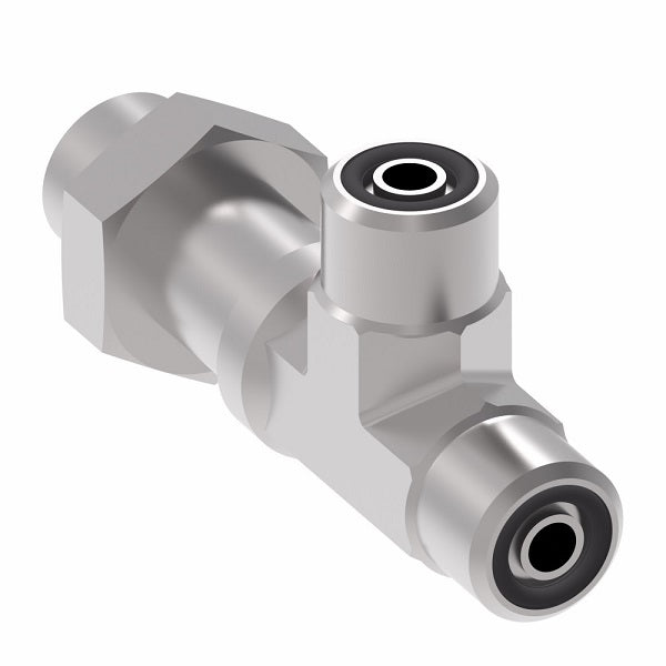 FF2174T0808S Aeroquip by Danfoss | ORS Male/ORS Male/ORS Male Bulkhead Run Tee Adapter | -08 Male O-Ring Face Seal x -08 Male O-Ring Face Seal x -08 Male O-Ring Face Seal | Steel