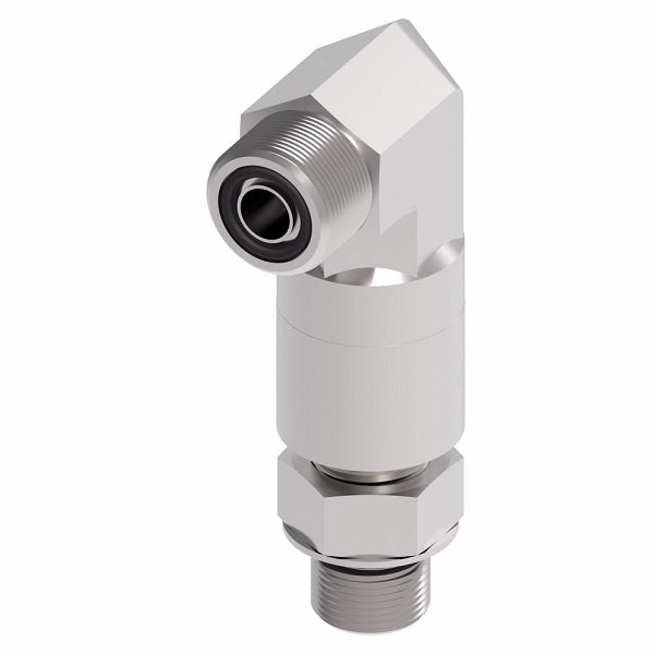 FF2227T0404S Aeroquip by Danfoss | ORS/SAE O-Ring Boss (adj.) Long 90° Elbow Adapter | -04 Male O-Ring Face Seal x -04 Male SAE O-Ring Boss | Steel