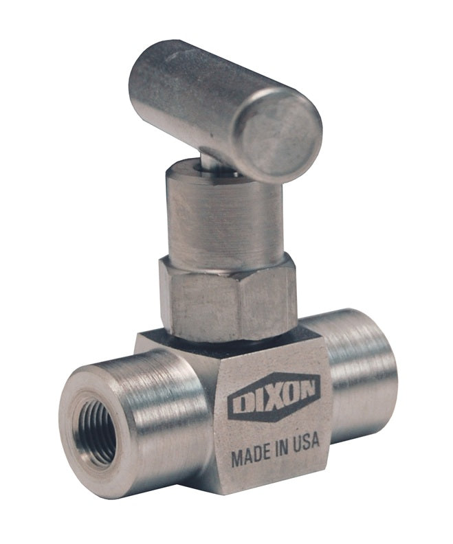 FFC102 by Dixon Valve | Mini Needle Valve | T Design Handle | 1/4" Female NPT x 1/4" Female NPT | Zinc Nickel Plated Steel