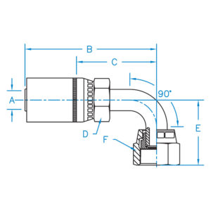 FFX90-08-10 by Kurt Hydraulics | Jump Size | Female O-Ring Face Seal | 90 Degree Tube | Swivel | for 1/2" Hose ID