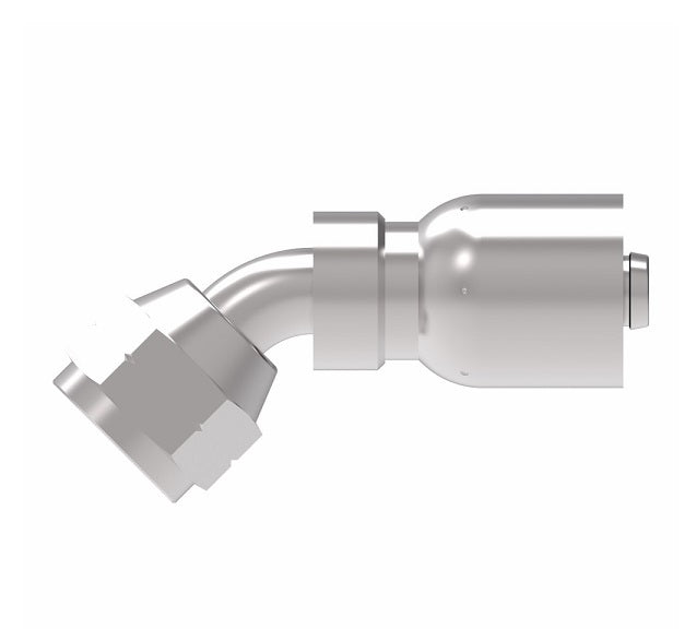 FJ3246-1212S Aeroquip by Danfoss | Female SAE 45° Swivel 45° Elbow 100R5 Crimp Fitting | FJ Series | -12 Female SAE 45° Swivel x -12 Hose Barb | Steel