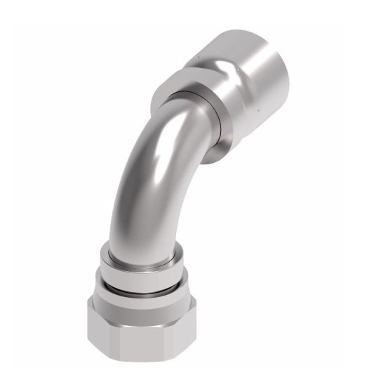 FJ3250-2424S Aeroquip by Danfoss | Female 37° JIC Swivel 90° Elbow 100R5 Crimp Fitting | FJ Series | -24 Female 37° JIC Swivel x -24 Hose Barb | Steel