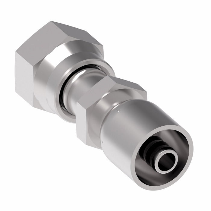 FJ3468-1210S Aeroquip by Danfoss | Female ORS Swivel 100R5 Crimp Fitting | FJ Series | -12 Female O-Ring Face Seal Swivel x -10 Hose Barb | Steel