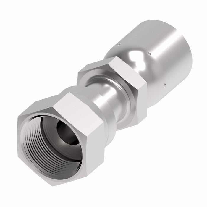 FJ3468-1616S Aeroquip by Danfoss | Female ORS Swivel 100R5 Crimp Fitting | FJ Series | -16 Female O-Ring Face Seal Swivel x -16 Hose Barb | Steel
