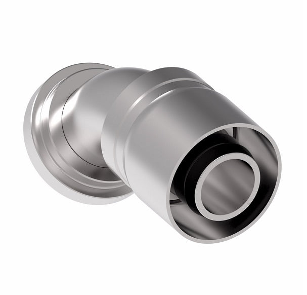FJ3551-3232S Aeroquip by Danfoss | SAE Code 61 Split Flange 45° Elbow 100R5 Crimp Fitting | FJ Series | -32 Code 61 Split Flange x -32 Hose Barb | Steel