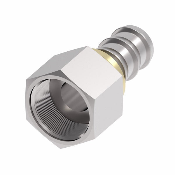 FJ7044-0808S Aeroquip by Danfoss | Female ORS Swivel Socketless Reusable Hose Fitting | FJ Series | -08 Female O-Ring Face Seal Swivel x -08 Push-On Hose Barb | Steel
