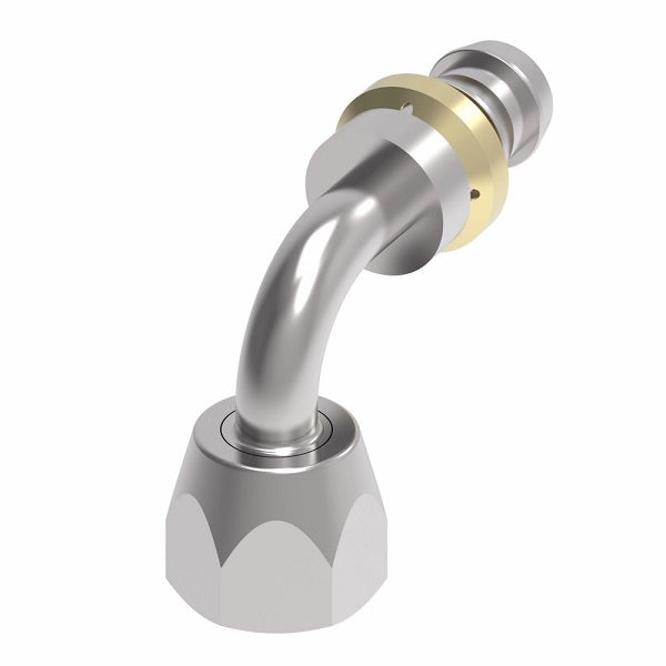 FJ7358-0808S Aeroquip by Danfoss | Female ORS Swivel 90° Elbow Socketless Reusable Hose Fitting | FJ Series | -08 Female O-Ring Face Seal Swivel x -08 Push-On Hose Barb | Steel