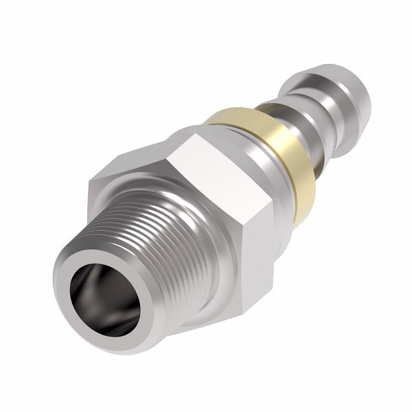 FJ9068-0404S Aeroquip by Danfoss | Male Pipe Swivel Socketless Reusable Hose Fitting | FJ Series | -04 Male Pipe Swivel x -04 Push-On Hose Barb | Steel