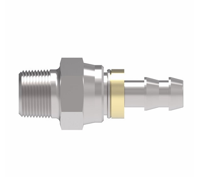 FJ9068-0404S Aeroquip by Danfoss | Male Pipe Swivel Socketless Reusable Hose Fitting | FJ Series | -04 Male Pipe Swivel x -04 Push-On Hose Barb | Steel