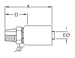 FJ5020-1212S Aeroquip by Danfoss | -12 Synflex Gator Hose x -12 Male Pipe | Swage Only Fitting | Straight | Carbon Steel