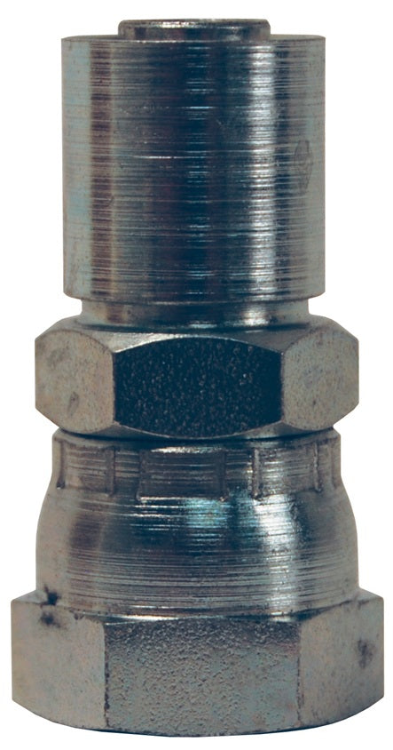 FJC-06-06 by Dixon Valve | Crimp Fitting for PTFE Hose | with Crimp Collar | 3/8" Female JIC Swivel x -06 Hose Size | Carbon Steel