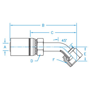 FJX45-03-04-R5 by Kurt Hydraulics | Jump Size | Female 37 Degree JIC | 45 Degree Bent Tube | Swivel | for 3/16" Hose ID