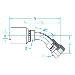 FJX45-16-16-W by Kurt Hydraulics | Female 37 Degree JIC | 45 Degree | Swivel | for 1" Hose ID