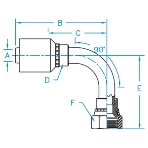 FJX90M-06-06-W by Kurt Hydraulics | Female 37 Degree JIC | 90 Degree | Swivel | for 3/8" Hose ID