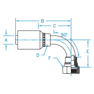 FJX90L-08-10-W by Kurt Hydraulics | Jump Size | Female 37 Degree JIC | 90 Degree | Long Drop Bent Tube | Swivel | for 1/2" Hose ID