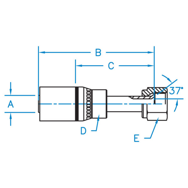 FJXT-08-08 by Kurt Hydraulics | Female JIC | Swivel | for 1/2" Hose ID