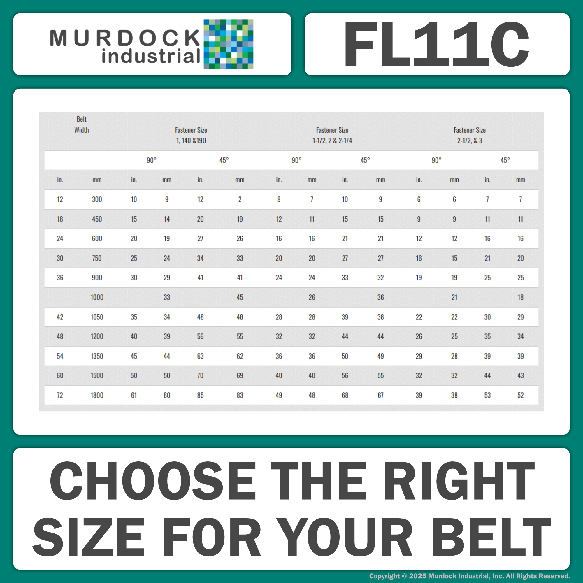 FL11C by Flexco | #30889 | Flexco-LOK® Belt Tape | For Fastener # 190, 1-1/2, 2, 2-1/4 | Tape Width: 11/16" | For Installation of Bolt Solid Plate Fastening Systems