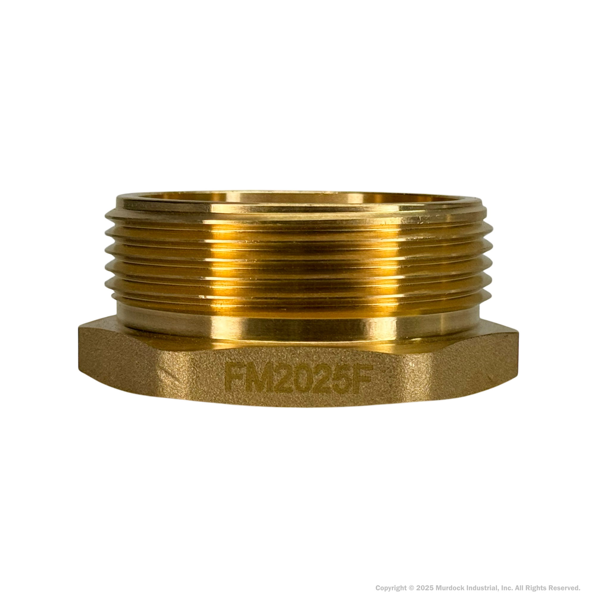 FM2025F Dixon Cast Brass Female to Male Hex Nipple - Increaser / Reducer - 2" Female NPT x 2-1/2" Male NST(NH)