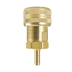 FM5705 by ZSi-Foster | Quick Disconnect | 1-Way Automatic Socket | 3/8" ID | Hose Stem | Brass