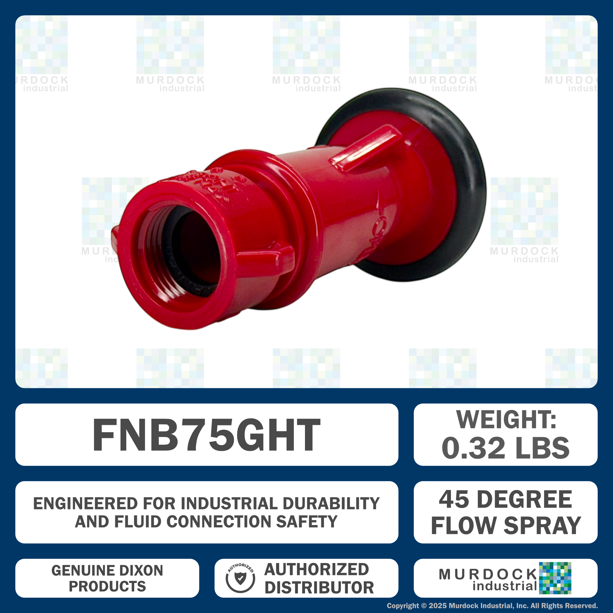 FNB75GHT by Dixon Valve | Fog Nozzle with Bumper | 3/4" Female GHT | Polycarbonate