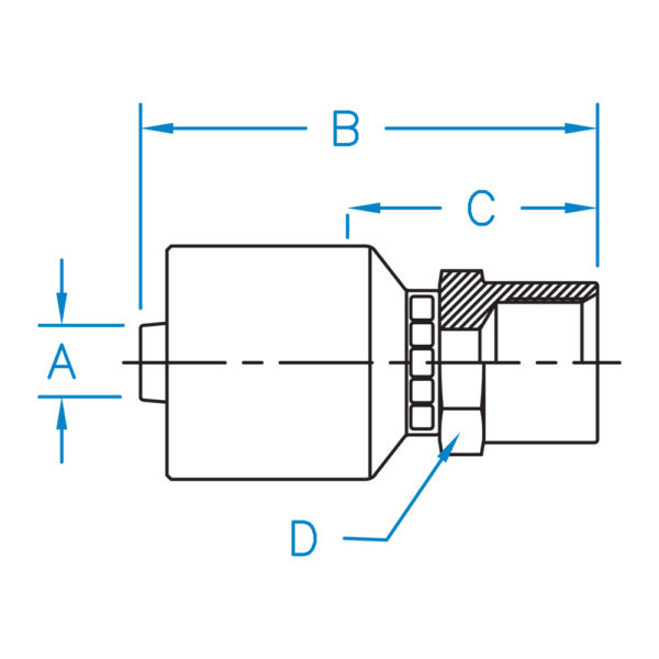 FP-08-08-K2 by Kurt Hydraulic | K2 Series | 1/2" Hose Barb x 1/2" Female NPTF | Carbon Steel