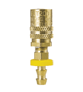 FS206P by ZSi-Foster | Quick Disconnect | FJT Series | 1/4" Series | Straight Thru Socket | 3/8" ID Straight Push-On Hose Stem | Brass