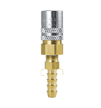 BLFS205V by ZSi-Foster | Quick Disconnect | FJT Series | 1/4" One Way Valved Socket | 5/16" ID Hose Stem | Ball Lock | Straight | Brass