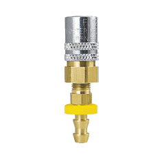 FS206VP by ZSi-Foster | Quick Disconnect | FJT Series | 1/4" One Way Valved Socket | 1/4" x 3/8" Body x ID | Push-On Hose Stem | Straight | Brass