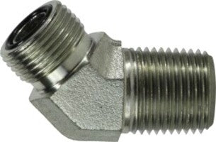 FS25032020 by Midland | Hydraulic ORFS to Pipe | 1-1/4" Male O-Ring Face Seal x 1-1/4" Male Pipe | 45° Elbow | Steel