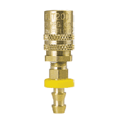 BLFS308P by ZSi-Foster | Quick Disconnect | FJT Series | 3/8" Straight-Thru Socket | 1/2" ID Push-On Hose Stem | Ball Lock | Straight | Brass