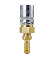 FS306V2 by ZSi-Foster | Quick Disconnect | FJT Series | 3/8" Two Way Valved Socket | 3/8" Body x ID Hose Stem | Straight | Brass