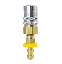 FS308VP2 by ZSi-Foster | Quick Disconnect | FJT Series | 3/8" Two Way Valved Socket | 3/8" Push-On Hose Stem | Straight | Brass