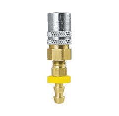 FS308VP by ZSi-Foster | Quick Disconnect | FJT Series | 3/8" One Way Valved Socket | 1/2" ID Push-On Stem | Straight | Brass