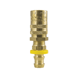 FS308HFP by ZSi-Foster | Quick Disconnect | FJT Series | 3/8" High Flow Straight-Thru Socket | 1/2" ID Push-On Hose Stem | Straight | Brass