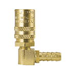 FS318 by ZSi-Foster | Quick Disconnect | FJT Series | 3/8" Straight Thru Socket | 1/2" ID | Hose Stem | 90° Elbow | Brass