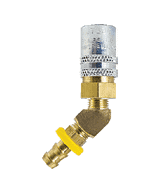 FS328VP2 by ZSi-Foster | Quick Disconnect | FJT Series | 3/8" Two Way Valved Socket | 1/2" ID | Push-On Stem | 45° Elbow | Brass