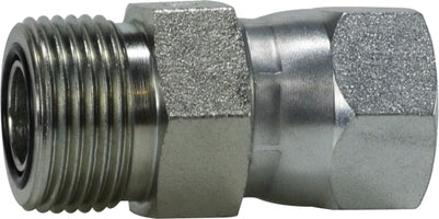 FS640244 by Midland | Hydraulic Flat Face to Female JIC Swivel | 9/16-18 Male O-Ring Face Seal x 7/16-20 Female JIC 37° Flare | Steel
